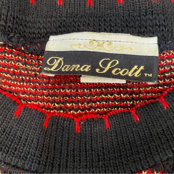 VNT Vintage Dana Scott Poinsettia Womens Large Christmas Sweater Oversized Retro - Picture 8 of 9